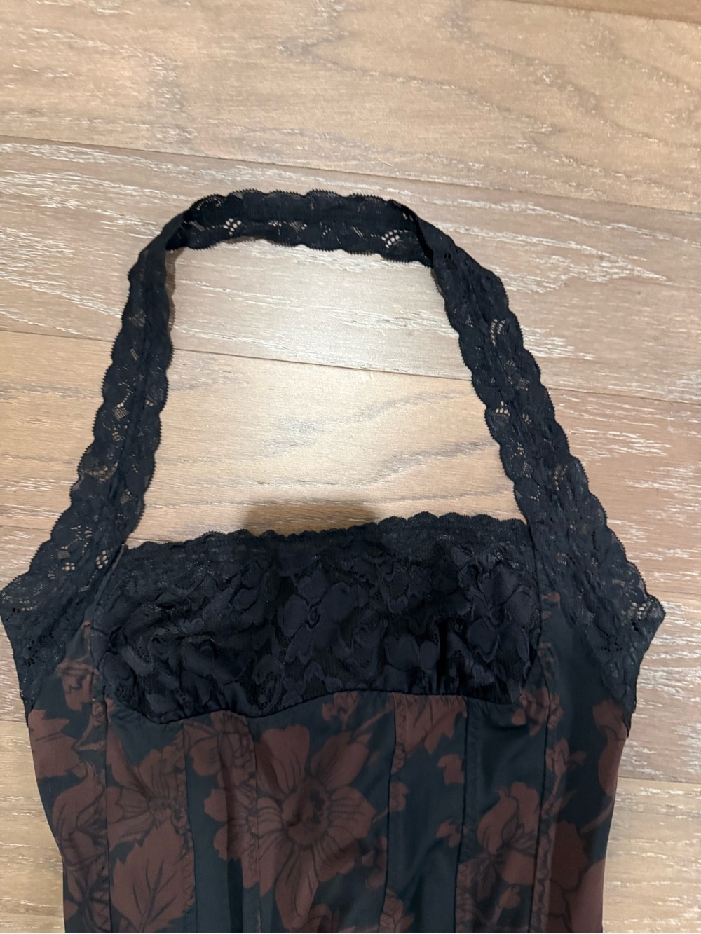 FREE People Black and Brown Lace Lined Maxi Dress for Layering or Nightgown - Picture 11 of 16